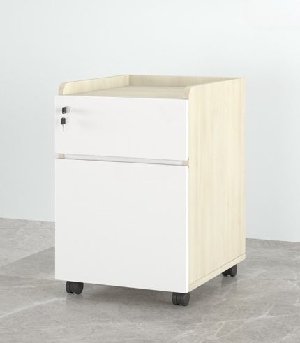 Tab Di Động 2 Ngăn TDD09.11 40x48x60 - Vân gỗ nhạt + Trắng