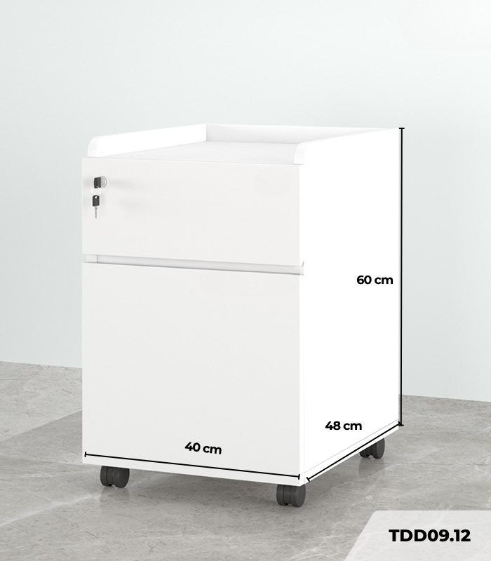 Tab Di Động 2 Ngăn TDD09.12 40x48x60 - Trắng