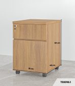 Tab Di Động 2 Ngăn TDD10.1 35x48x60 - Vân gỗ đậm