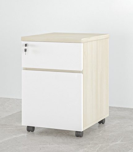 Tab Di Động 2 Ngăn TDD10.13 40x48x60 - Vân gỗ nhạt + Trắng