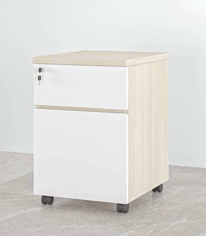 Tab Di Động 2 Ngăn TDD10.6 35x48x60 - Vân gỗ nhạt + Trắng
