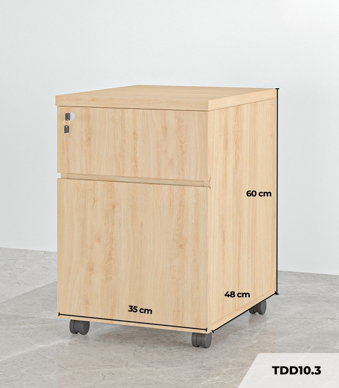 Tab Di Động 2 Ngăn TDD10.3 35x48x60 - Vân gỗ