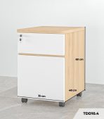 Tab Di Động 2 Ngăn TDD10.4 35x48x60 - Vân gỗ + Trắng