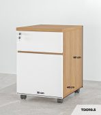 Tab Di Động 2 Ngăn TDD10.5 35x48x60 - Vân gỗ đậm + Trắng