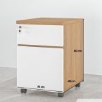 Tab Di Động 2 Ngăn TDD10.5 35x48x60 - Vân gỗ đậm + Trắng