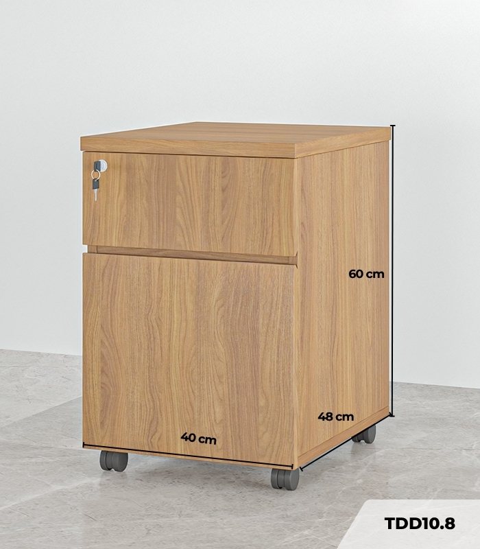 Tab Di Động 2 Ngăn TDD10.8 40x48x60 - Vân gỗ đậm