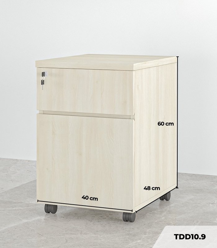 Tab Di Động 2 Ngăn TDD10.9 40x48x60 - Vân gỗ nhạt