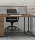Cụm bàn làm việc 6 người LBV67.4 360x120 - Vân gỗ đậm
