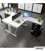 Cụm bàn làm việc 2 người LBV75.10 240x120 - Trắng Khung trắng