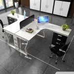 Cụm bàn làm việc 2 người LBV75.10 240x120 - Trắng Khung trắng