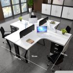 Cụm bàn làm việc 4 người LBV75.3 240x240 - Trắng Khung đen