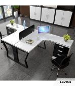 Cụm bàn làm việc 2 người LBV75.9 240x120 - Trắng Khung đen
