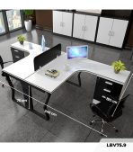 Cụm bàn làm việc 2 người LBV75.9 240x120 - Trắng Khung đen