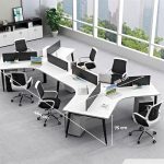 Cụm bàn làm việc 6 người LBV78.3 464x268 - Mặt bàn trắng - Khung đen