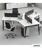 Cụm bàn làm việc 3 người LBV78.5 268x232 - Mặt bàn trắng - Khung đen