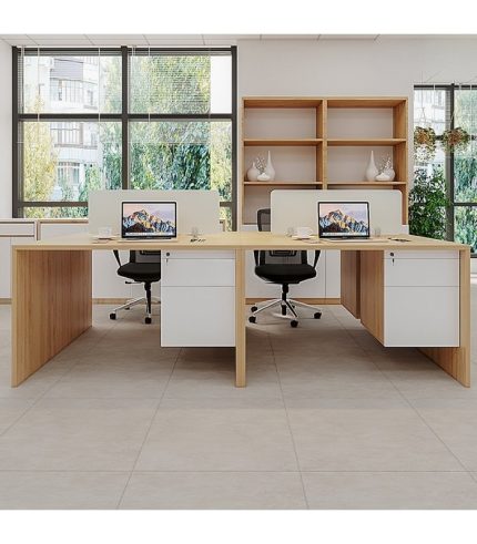 Cụm bàn làm việc 4 người LBV79.2 240x120 - Vân gỗ nhạt