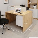 Cụm bàn làm việc 2 người LBV79.3 120x120 - Vân gỗ nhạt