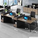 Cụm bàn làm việc 4 người LBV80.1 300x120 - Vân gỗ đậm