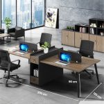 Cụm bàn làm việc 4 người LBV80.2 270x120 - Vân gỗ đậm