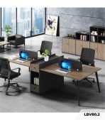 Cụm bàn làm việc 4 người LBV80.2 270x120 - Vân gỗ đậm