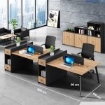 Cụm bàn làm việc 4 người LBV80.6 300x120 - Vân gỗ nhạt