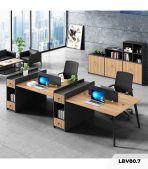 Cụm bàn làm việc 4 người LBV80.7 270x120 - Vân gỗ nhạt