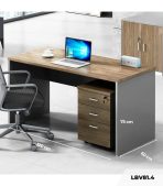 Bàn làm việc LBV81.4 120x60 - Vân gỗ đậm kết hợp Ghi