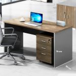 Bàn làm việc LBV81.4 120x60 - Vân gỗ đậm kết hợp Ghi