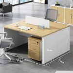 Cụm bàn làm việc 2 người LBV81.7 120x120 - Vân gỗ nhạt kết hợp Trắng