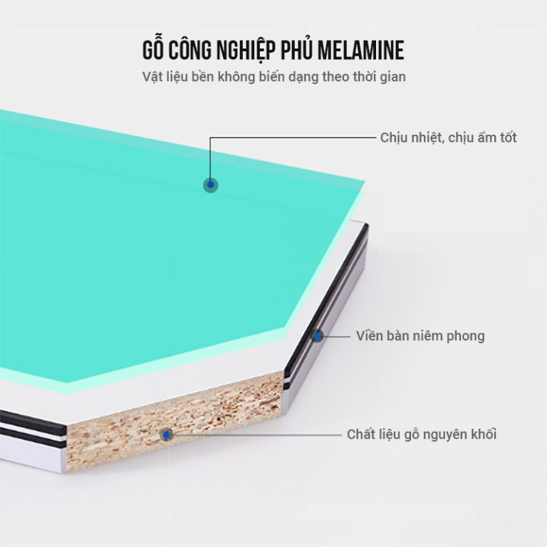 Cụm bàn làm việc 8+2 người LBV87.1 624x220 - Vân gỗ nhạt kết hợp Ghi