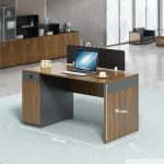 Bàn làm việc LBV82.4 120x60 - Vân gỗ đậm kết hợp Ghi