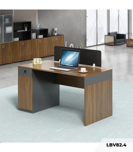 Bàn làm việc LBV82.4 120x60 - Vân gỗ đậm kết hợp Ghi