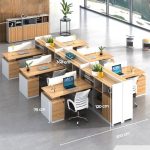 Cụm bàn làm việc 6 người LBV83.1 300x360 - Vân gỗ nhạt kết hợp Trắng