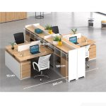 Cụm bàn làm việc 4 người LBV83.3 300x240 - Vân gỗ nhạt kết hợp Trắng