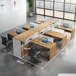 Cụm bàn làm việc 6 người LBV84.1 300x360 - Vân gỗ nhạt kết hợp Trắng