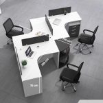 Cụm bàn làm việc 3 người LBV86.4 339x170 - Trắng