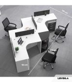 Cụm bàn làm việc 3 người LBV86.4 339x170 - Trắng