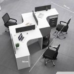 Cụm bàn làm việc 3 người LBV86.4 339x170 - Trắng
