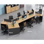 Cụm bàn làm việc 8 người LBV87.2 504x220 - Vân gỗ nhạt kết hợp Ghi