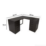 Bàn làm việc IKEA Chữ L 2 Tủ LBV89.27 140x140 - Đen