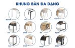 Cụm bàn làm việc 3 người LBV78.5 268x232 - Mặt bàn trắng - Khung đen