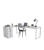 Bàn làm việc IKEA Chữ L 1 Tủ LBV88.28 160x120 - Trắng - Ảnh 2