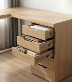 Bàn làm việc IKEA Chữ L 2 Tủ LBV89.24 180x160 - Trắng - Ảnh 5