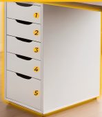Bàn làm việc IKEA Chữ L 2 Tủ LBV89.01 120x120 - Trắng + Đen