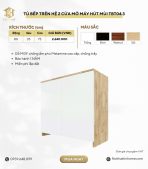 Tủ bếp trên Hệ 2 cửa mở máy hút mùi TBT04.3 80x35x75 - Vân gỗ nhạt