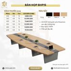Bàn họp BHP15.1 240x120 - Vân gỗ nhạt kết hợp Đen