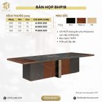 Bàn họp BHP18.2 360x138 - Vân gỗ đậm kết hợp Ghi - Ảnh 4
