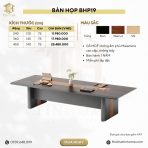 Bàn họp BHP19.2 360x140 - Vân gỗ đậm kết hợp Ghi đậm - Ảnh 8