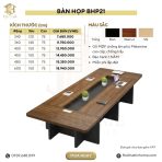 Bàn họp BHP21.6 600x150 - Vân gỗ đậm kết hợp Ghi đậm - Ảnh 3