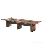 Bàn họp BHP01.2 360x140 - Vân gỗ kết hợp Ghi